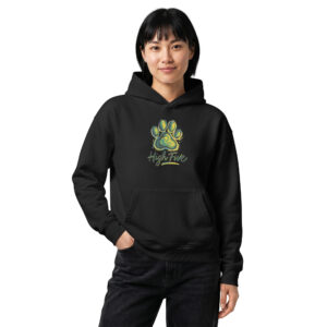 unisex relaxed mid weight chaser hooded sweatshirt black front 6a756edfdd6d7.jpg